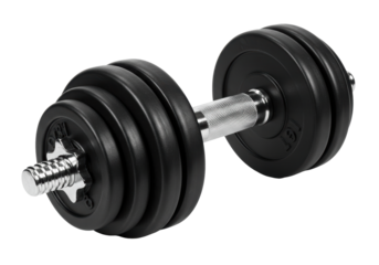 Isolated Adjustable Dumbbell with Black Plates and Silver Handle