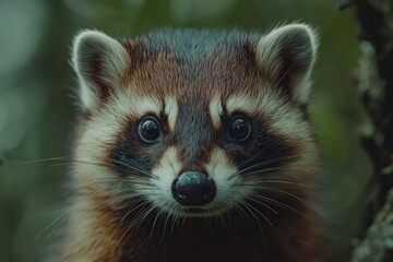 Fototapeta premium A sable (Martes zibellina) in a forest, detailed and sleek, natural setting