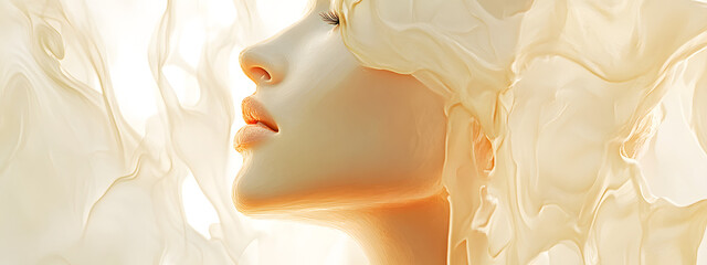 White background, light yellow color scheme, skin tone
