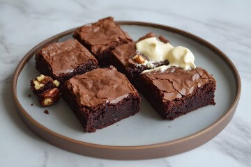 Delicious Chocolate Brownies with Creamy Topping