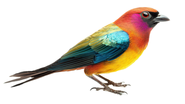 Vibrant bird species displaying colors in nature wildlife photography tropical environment close-up viewpoint avian beauty