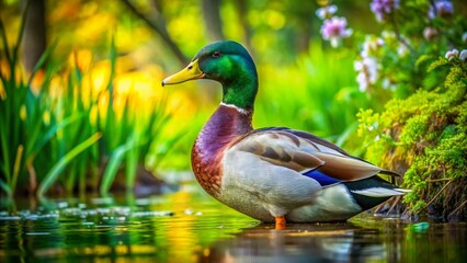 Fototapeta premium duck on the lake