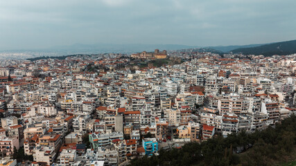 Naklejka premium Establishing View of Thessaloniki, waterfront, Greece