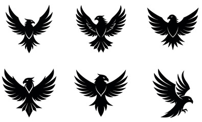  Powerful Eagle Silhouettes Against a Blank Background design