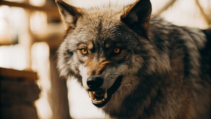 Obraz premium gray wolf portrait