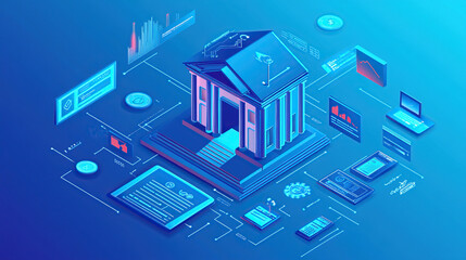 Futuristic Digital Banking Illustration