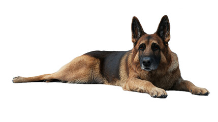 German shepherd dog lying gracefully indoor setting animal photography cozy environment close-up view canine loyalty and companionship
