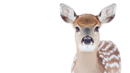 Deer grazing in snowy landscape wildlife photography winter wonderland close-up view nature's beauty