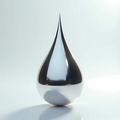 Fototapeta premium Liquid Metal Drop Suspended in Mid-Air with Hyper-Reflective Surface