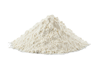 Isolated Pile of Fine White Flour, Baking Ingredient with Soft Texture