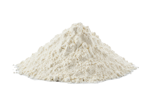 Isolated Pile of Fine White Flour, Baking Ingredient with Soft Texture