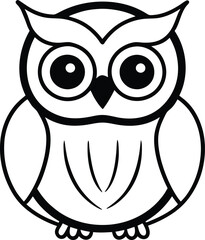 Owl with large eyes silhouette illustration