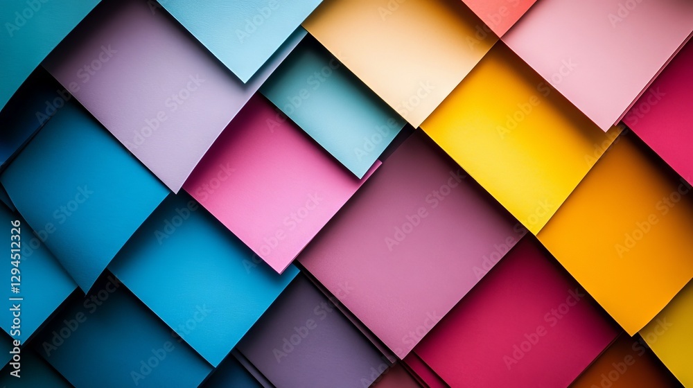 Poster a close-up photo of folded paper creating geometric patterns. the 3d effect makes an abstract backgr