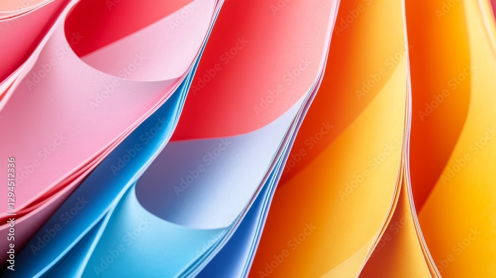 Poster a close-up photo of folded paper creating geometric patterns. the 3d effect makes an abstract backgr