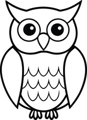 Owl with large eyes silhouette illustration