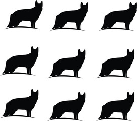 vector set of dogs silhouettes