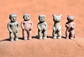 Obraz premium Stone Figurines of the Valdivia Culture