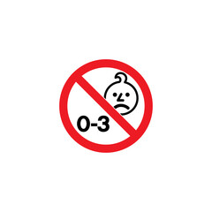 No kids 0-3 year old sign Icon