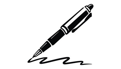 Pen drawing line, pen illustration with scribble effect