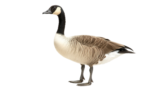 Graceful canadian goose standing in studio wildlife photography isolated environment close-up perspective nature concept