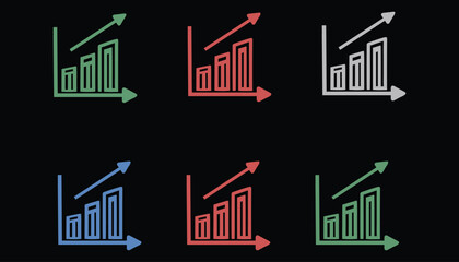 Business Growth and Decline Graph with Arrows - Financial Analysis Icon