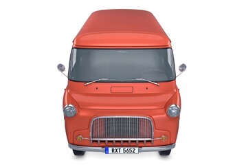 Illustration 3D Old Cargo Van Classic Vintage Commercial Vehicle