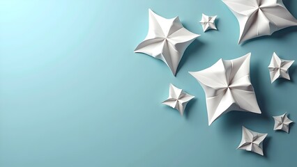 Obraz premium Business Promotion Origami Banner with Sleek Lines and Professional Text Space