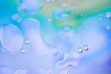 Abstract background with oil bubbles in water. abstract macro cool