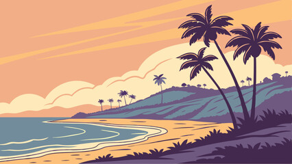 sunset on the beach