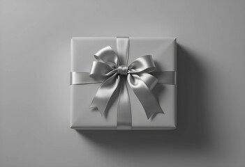 A neatly wrapped gift box with a satin ribbon bow on a clean background. Simple, elegant, and minimalist, perfect for celebrations, holidays, and special occasions.