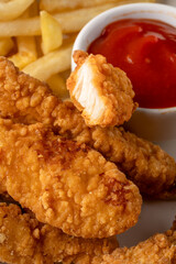 Chicken tenders. Fried chicken breast strips 