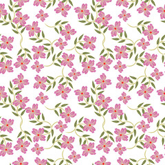 seamless pattern with daisies and bees