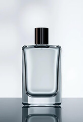 Mockup of fragrance perfume bottle mockup isolated on nature soft background