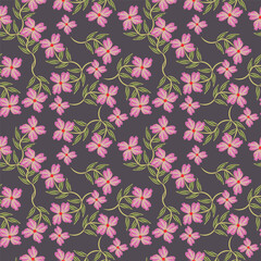 seamless pattern with daisies and bees