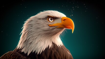 Obraz premium Majestic Bald Eagle Portrait Wild Bird Nature Wildlife Closeup