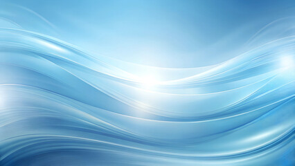 Fototapeta premium Abstract Blue Wave Background with Soft Light Effects and Smooth Flowing Lines for Modern Digital Design and Presentation