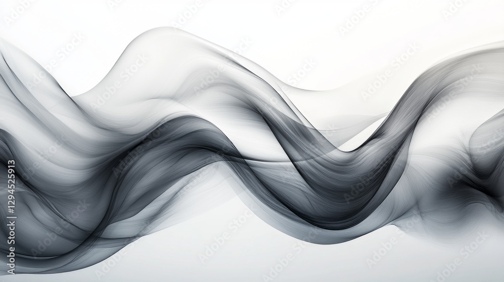 Poster elegant black curves weave through a white canvas, creating a fluid composition that captivates the 