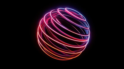 A pulsating cosmic energy sphere floating in zero gravity, emitting radiant neon shockwaves into space