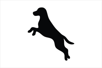 dog silhouette, dog vector icon, dog Vector illustration, Isolated on White Background