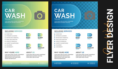 Creative car wash car detailing and rental flyer, car service, and price list flyer, automobile car service flyer modern car wash car detailing and rental flyer, car service, and price list flyer.