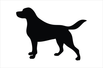 dog silhouette, dog vector icon, dog Vector illustration, Isolated on White Background