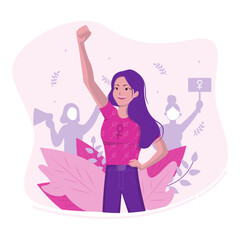 Obraz premium Women day justice vector template copy