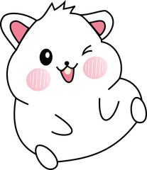 Obraz premium White cute hamster