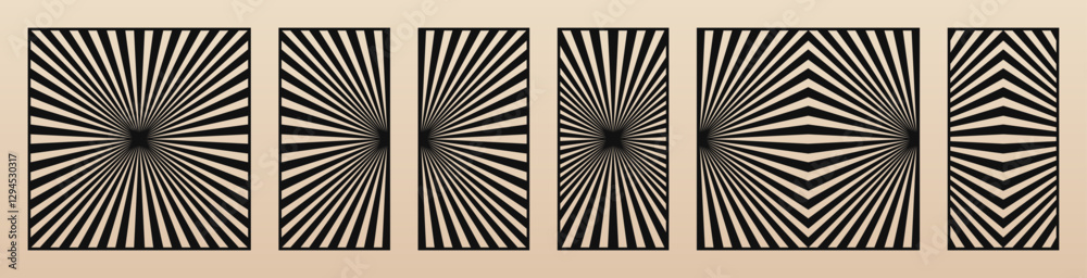 Aufkleber vector collection of trending design laser cut panels. stencils with abstract geometric pattern, sta