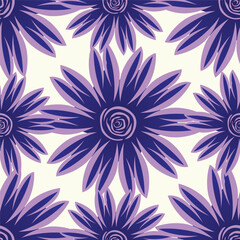 Wildflowers in brown tones Hand drawn gray, seamless, on a light blue-gray background. Designed for fabric, fashion, textiles, wallpaper, gift wrap.