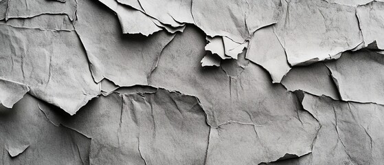 Naklejka premium Close up of a Textured Grey Paper Background Showing Wrinkles and Creases for Design and Creative Projects