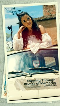 Flipping Through Photos of Memories Vertical Slideshow