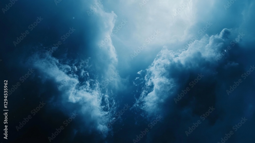 Poster in the tranquil moments before sunset, the sky transforms into a canvas filled with dynamic clouds a