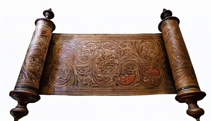 Ornate ancient scrolls with intricate designs vintage and historical 