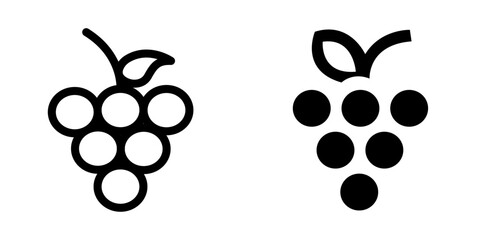 Fototapeta premium Juicy Grapes Icon Set – Vector Design Symbols